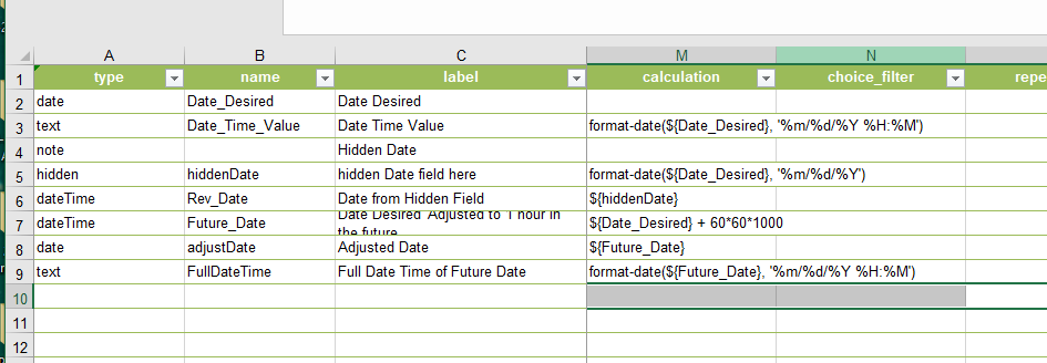 Sample of testing the date and time field